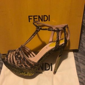 FENDI BABBIAS PYTHON HEELS